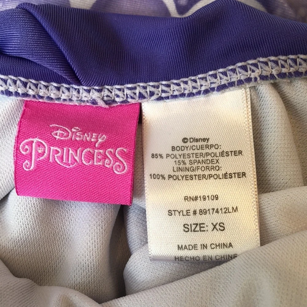 Disney Princess Ariel Mermaid Purple Teal Swimsuit Little Girls XS